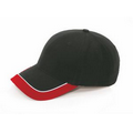 Brushed Cotton Twill Baseball Cap w/Joint Panel Visor Piping